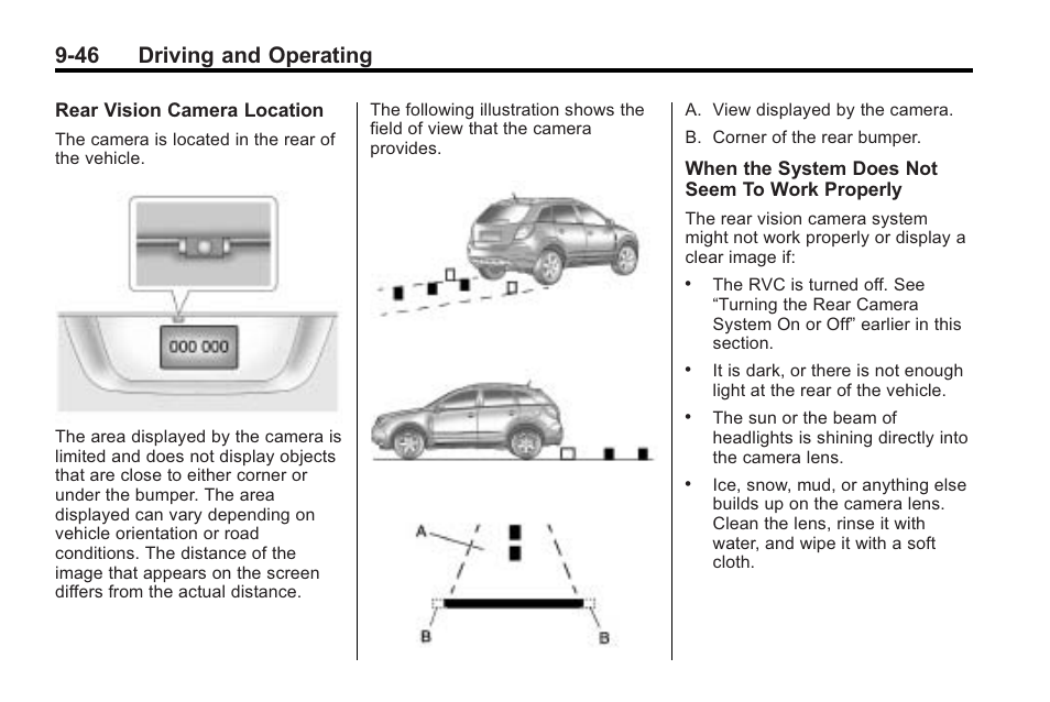 46 driving and operating | Saturn 2010 VUE User Manual | Page 250 / 398