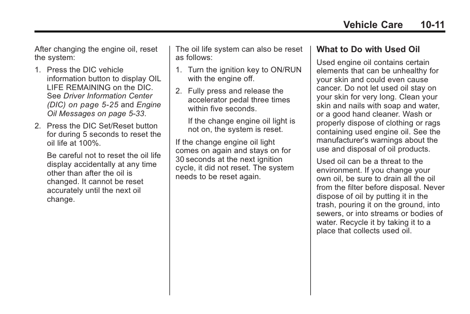 Vehicle care 10-11 | Saturn 2010 VUE User Manual | Page 277 / 398