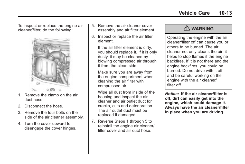 Vehicle care 10-13 | Saturn 2010 VUE User Manual | Page 279 / 398