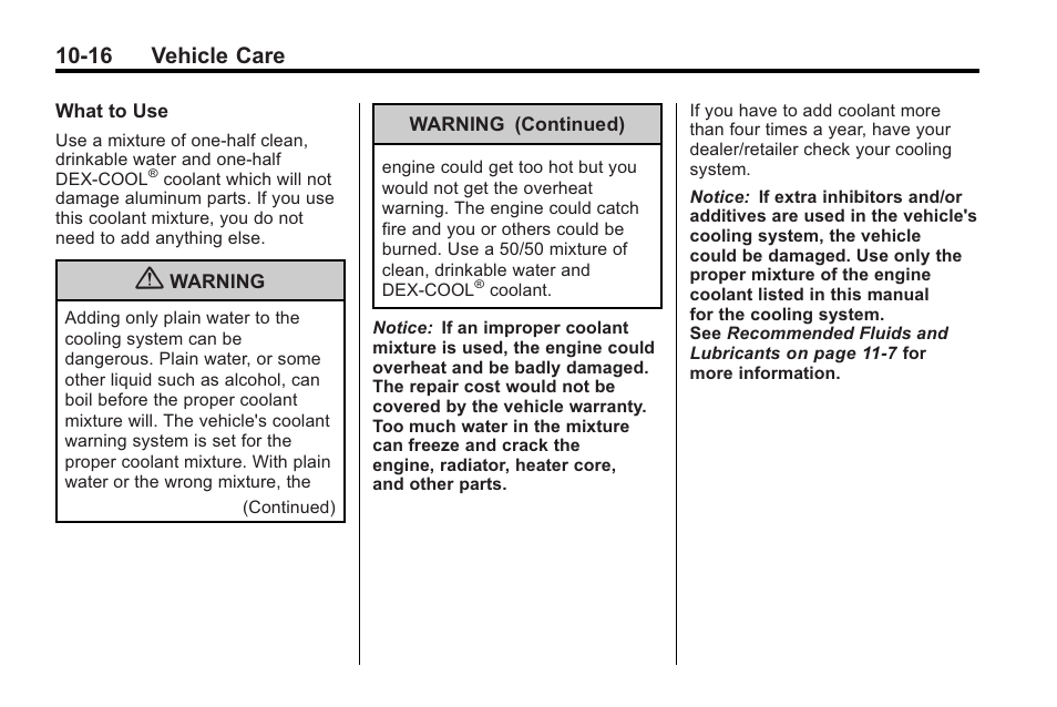 16 vehicle care | Saturn 2010 VUE User Manual | Page 282 / 398