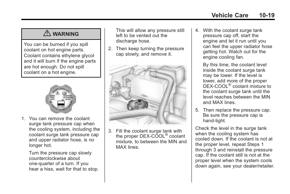 Vehicle care 10-19 | Saturn 2010 VUE User Manual | Page 285 / 398