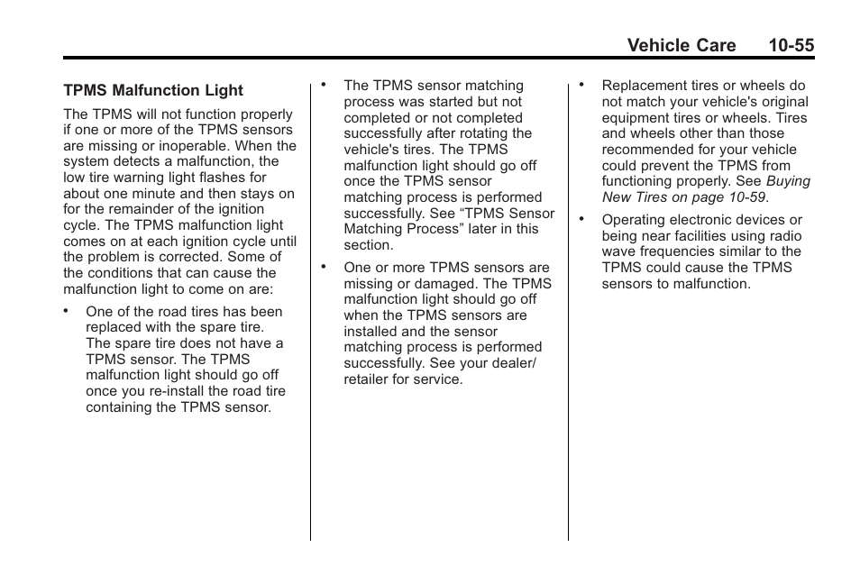Vehicle care 10-55 | Saturn 2010 VUE User Manual | Page 321 / 398