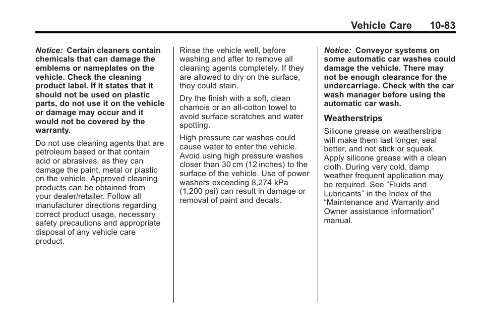 Vehicle care 10-83 | Saturn 2010 VUE User Manual | Page 349 / 398
