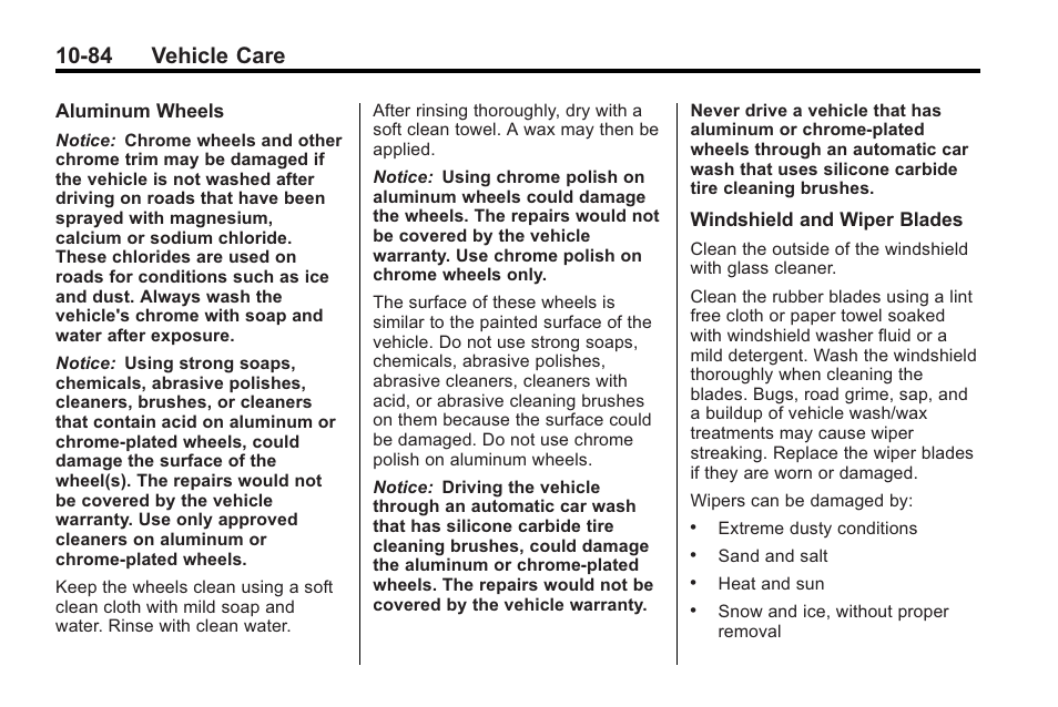 84 vehicle care | Saturn 2010 VUE User Manual | Page 350 / 398