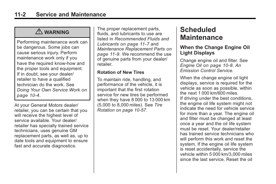 Scheduled maintenance, Scheduled maintenance -2, Maintenance | Saturn 2010 VUE User Manual | Page 356 / 398