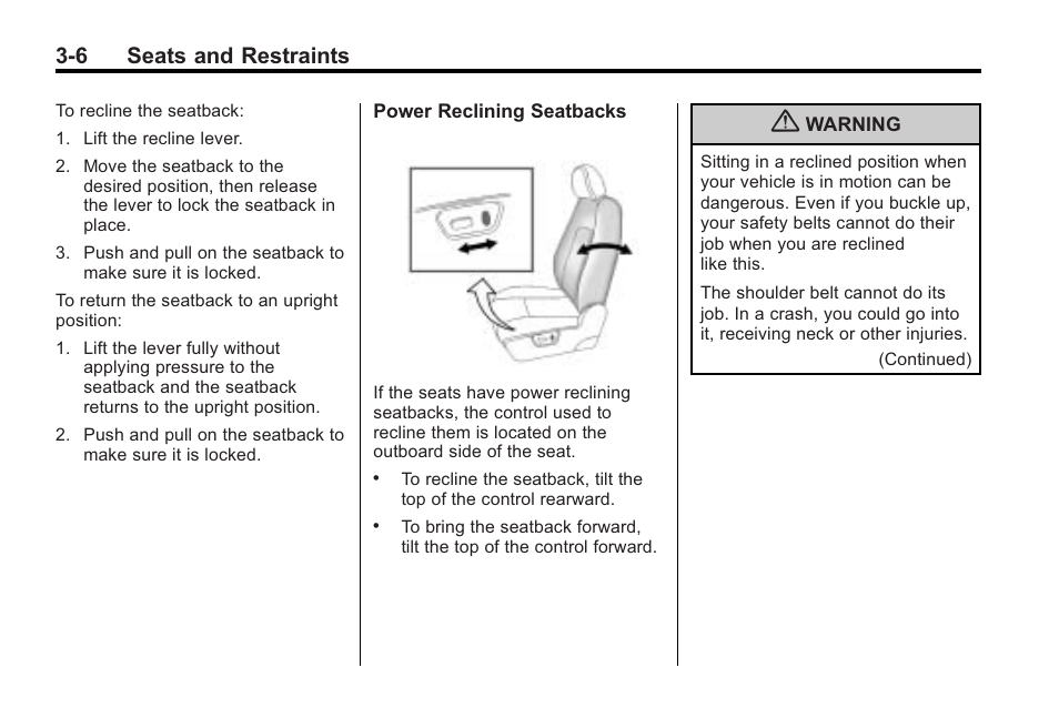 6 seats and restraints | Saturn 2010 VUE User Manual | Page 50 / 398
