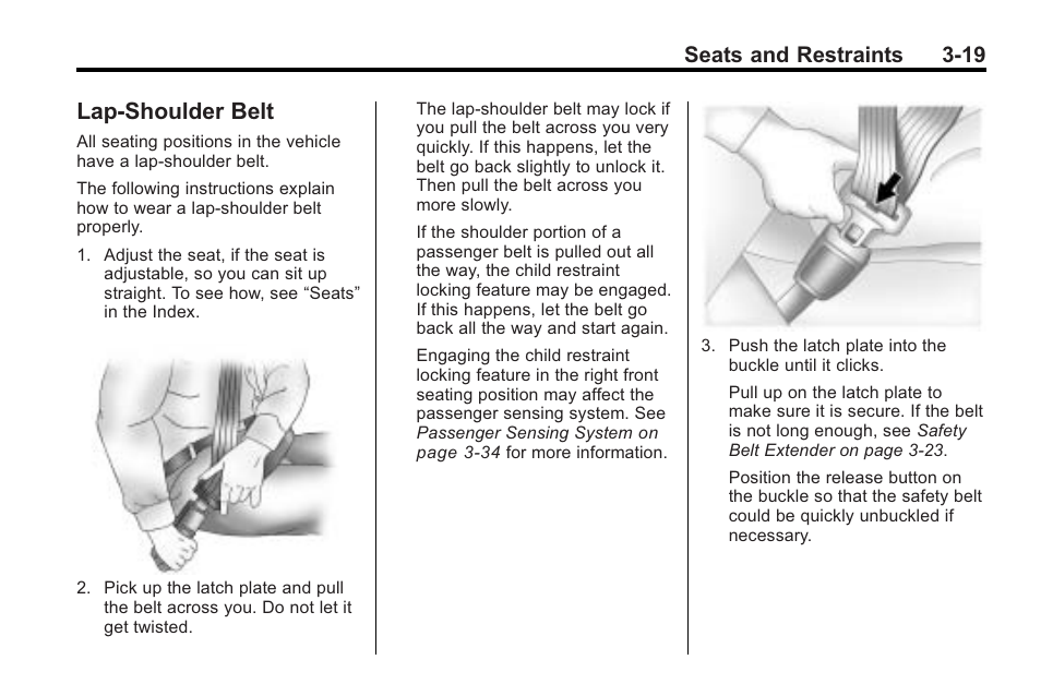 Lap-shoulder belt, Lap-shoulder belt -19, Parts | Seats and restraints 3-19 | Saturn 2010 VUE User Manual | Page 63 / 398