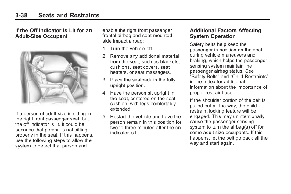 38 seats and restraints | Saturn 2010 VUE User Manual | Page 82 / 398