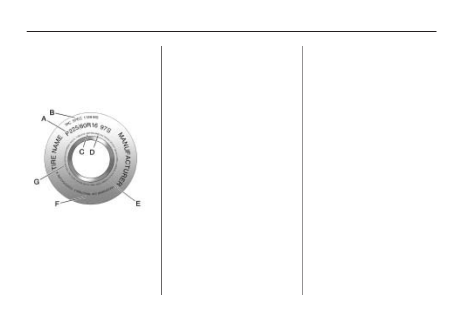 Tire sidewall labeling | Saturn 2009 ASTRA User Manual | Page 226 / 314