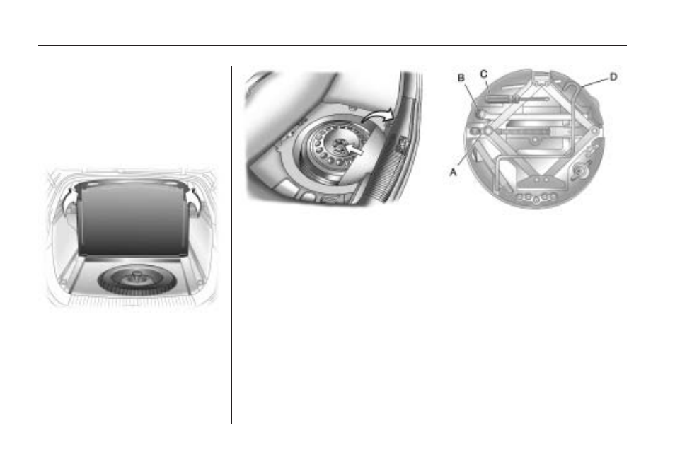 Removing the spare tire and tools, Removing the spare tire, And tools | Saturn 2009 ASTRA User Manual | Page 246 / 314