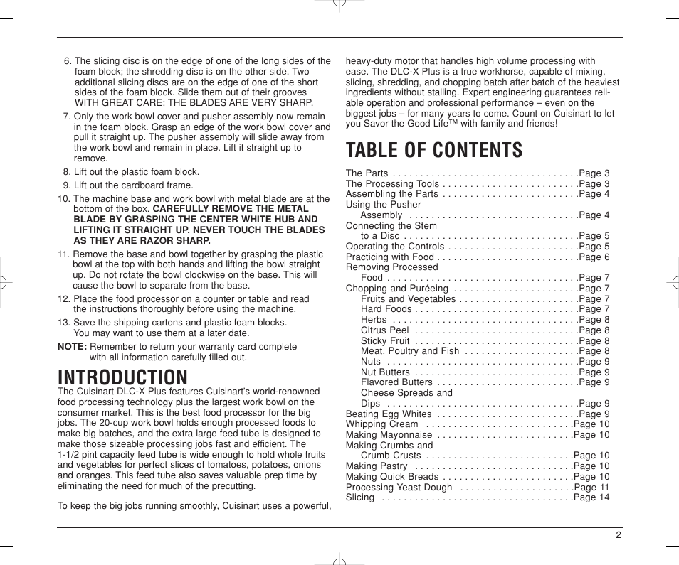 Cuisinart DLC-XP User Manual | Page 3 / 52