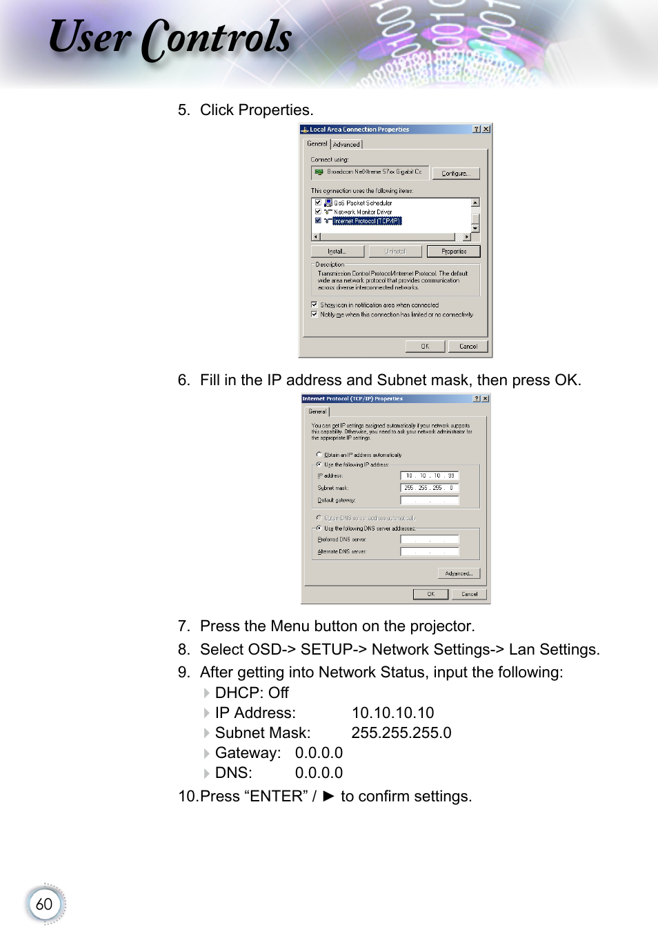 User controls | Optoma EH415 User Manual | Page 60 / 107