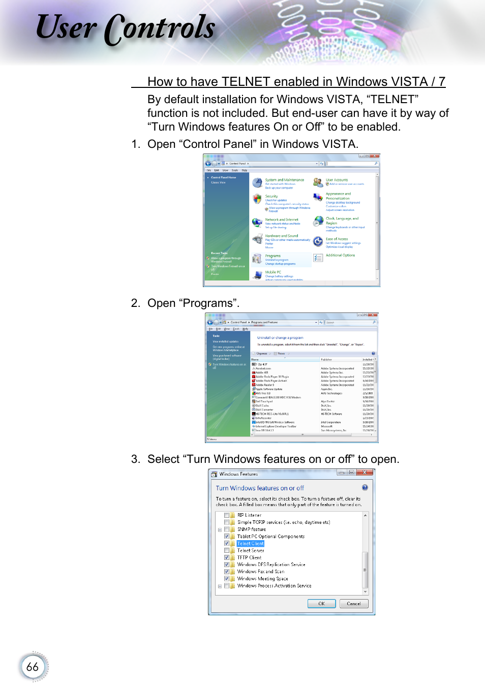 User controls | Optoma EH415 User Manual | Page 66 / 107
