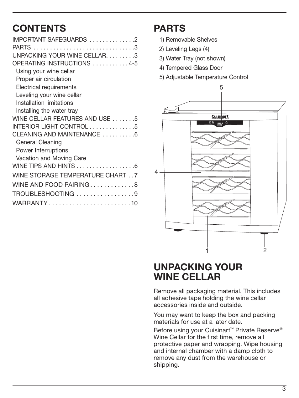Cuisinart PRIVATE RESERVE CWC-1600 User Manual | Page 3 / 13