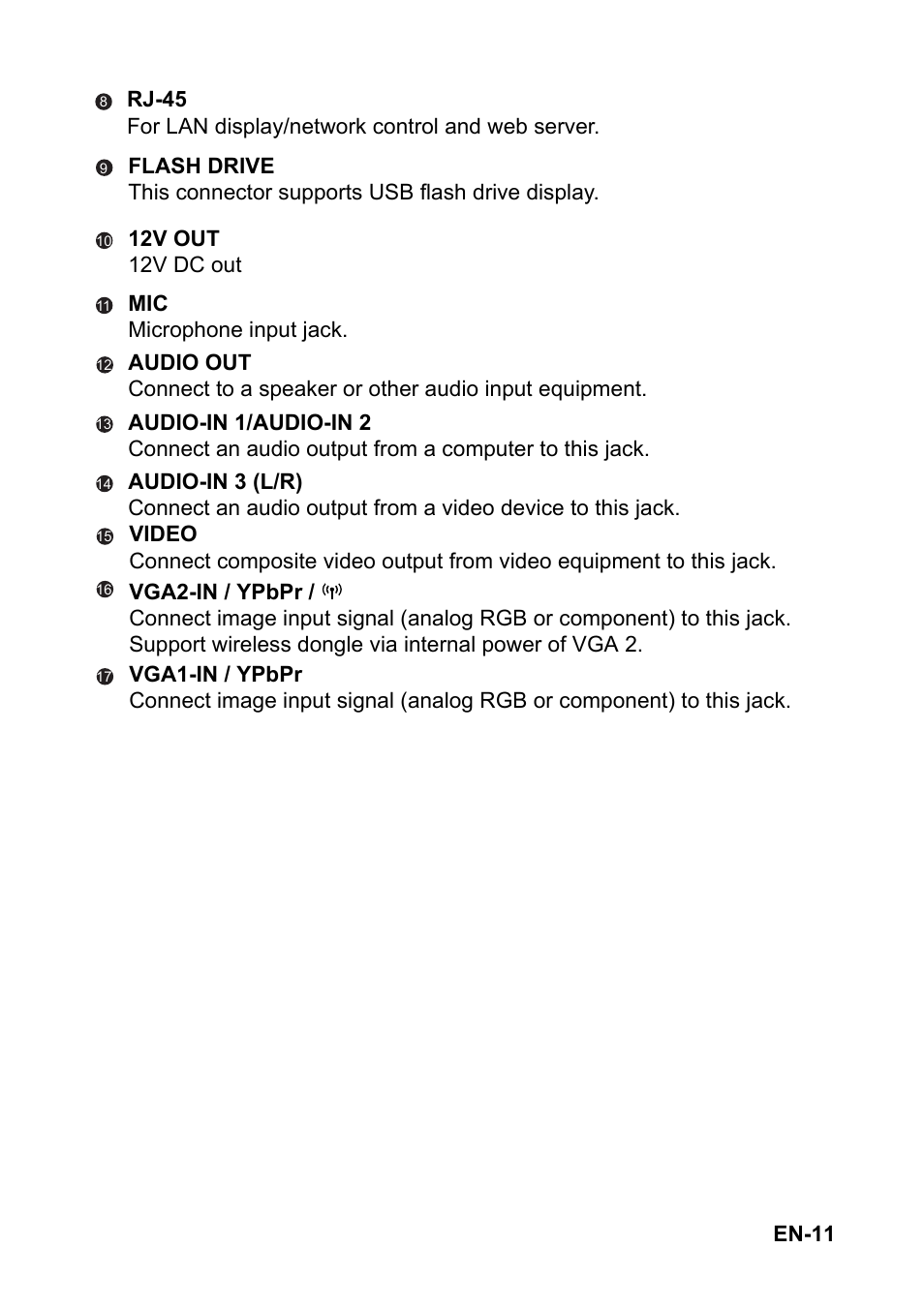 Optoma EH501 User Manual | Page 11 / 93