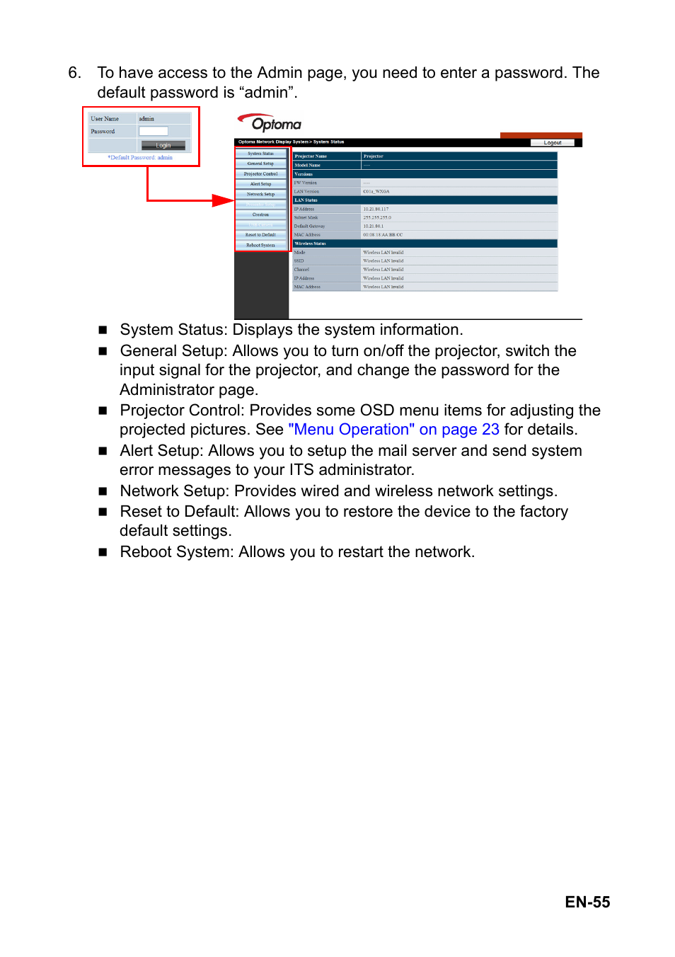 Optoma EH501 User Manual | Page 55 / 93