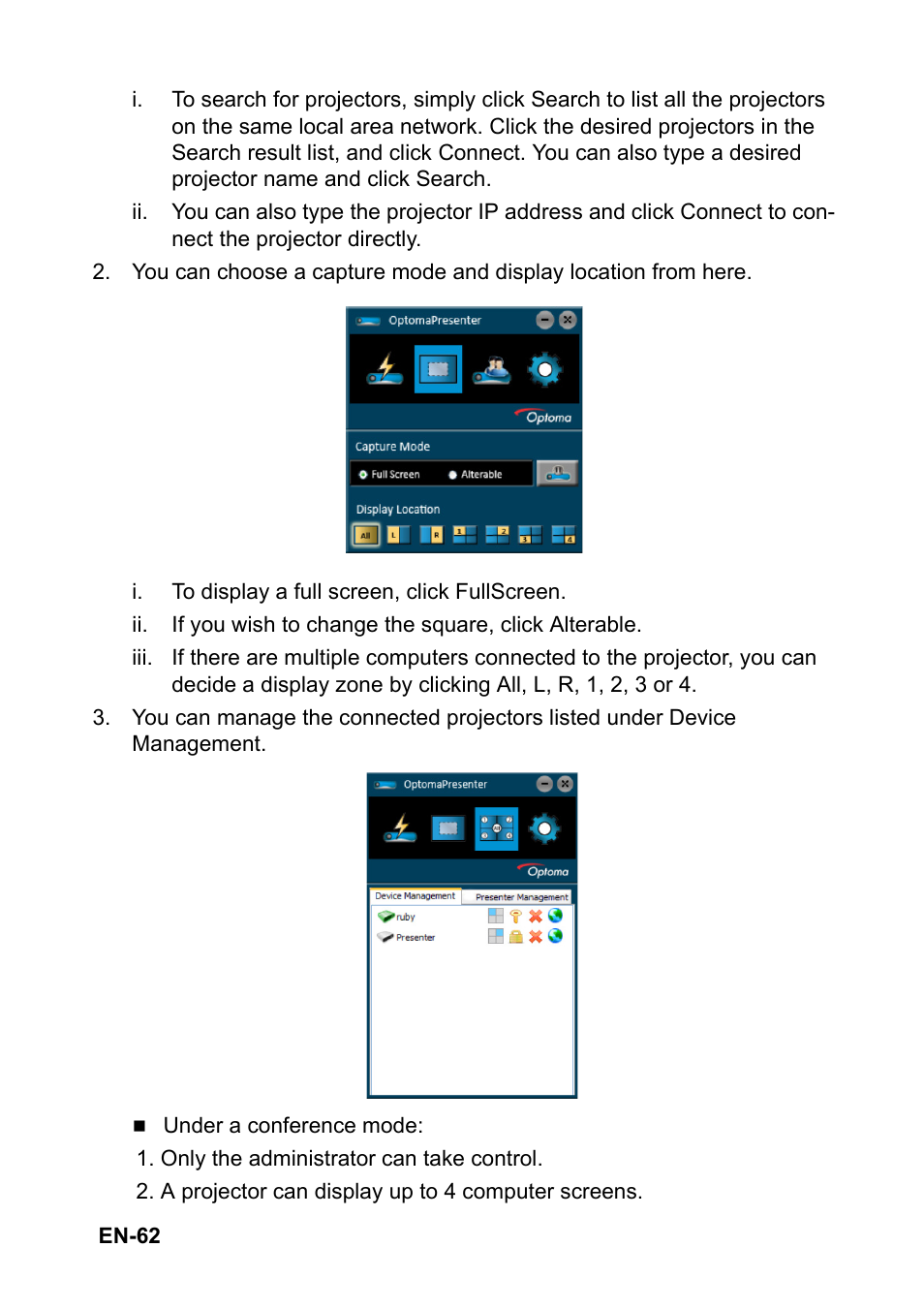 Optoma EH501 User Manual | Page 62 / 93