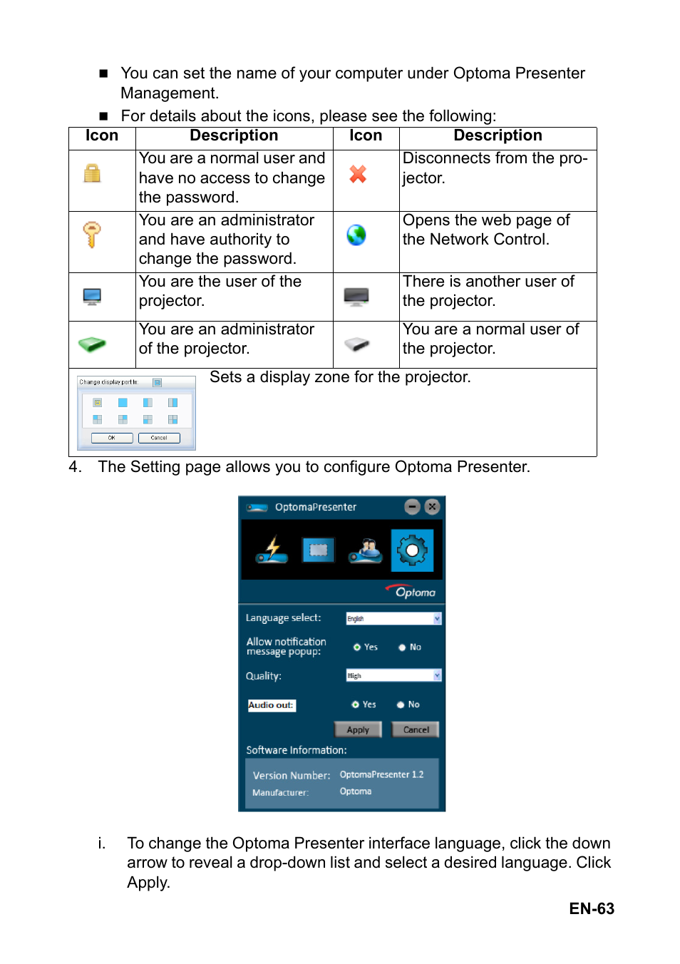 Optoma EH501 User Manual | Page 63 / 93