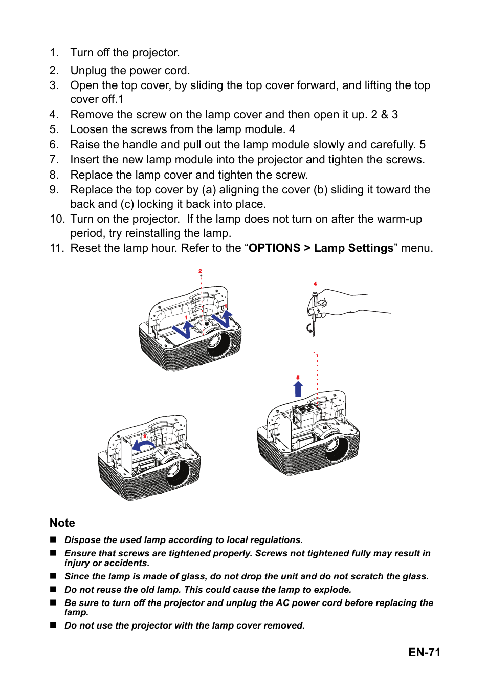Optoma EH501 User Manual | Page 71 / 93