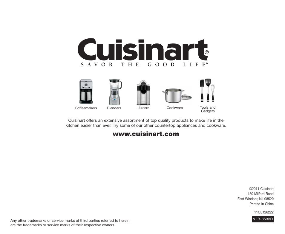 Cuisinart PowerEdge CBT-700 Series User Manual | Page 24 / 25