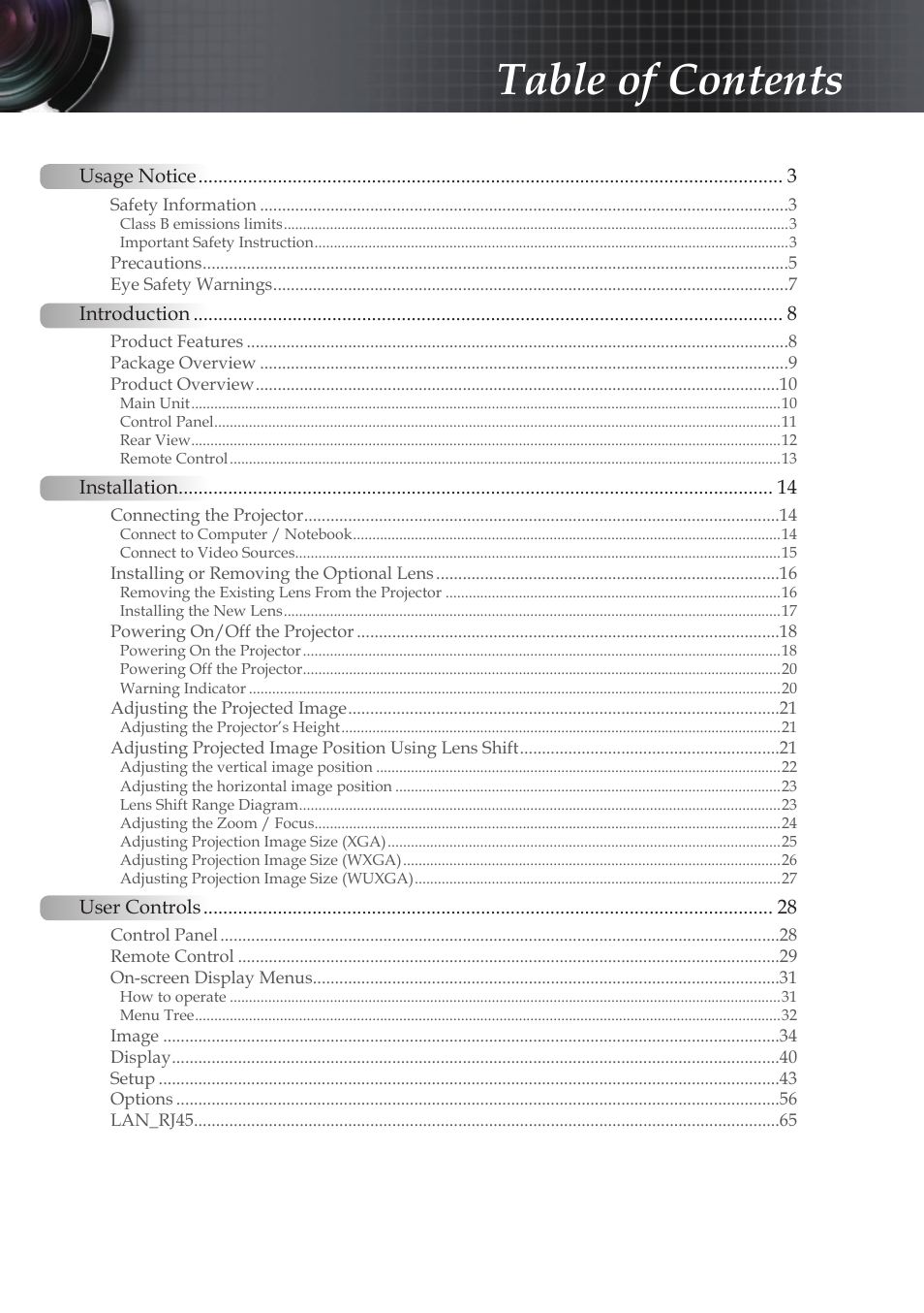 Optoma EH503 User Manual | 101 pages