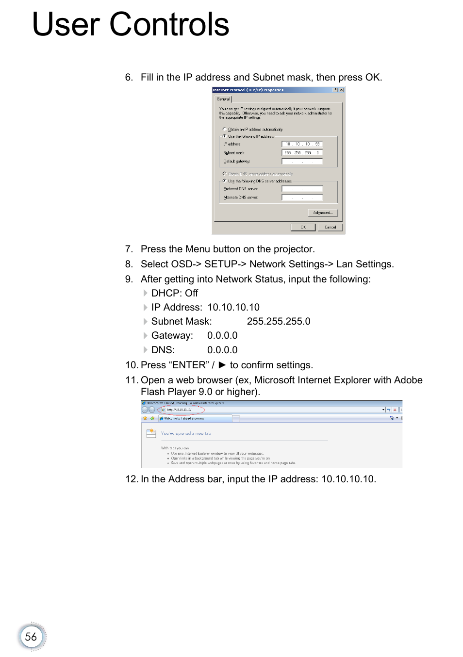 User controls | Optoma EH415e User Manual | Page 57 / 89