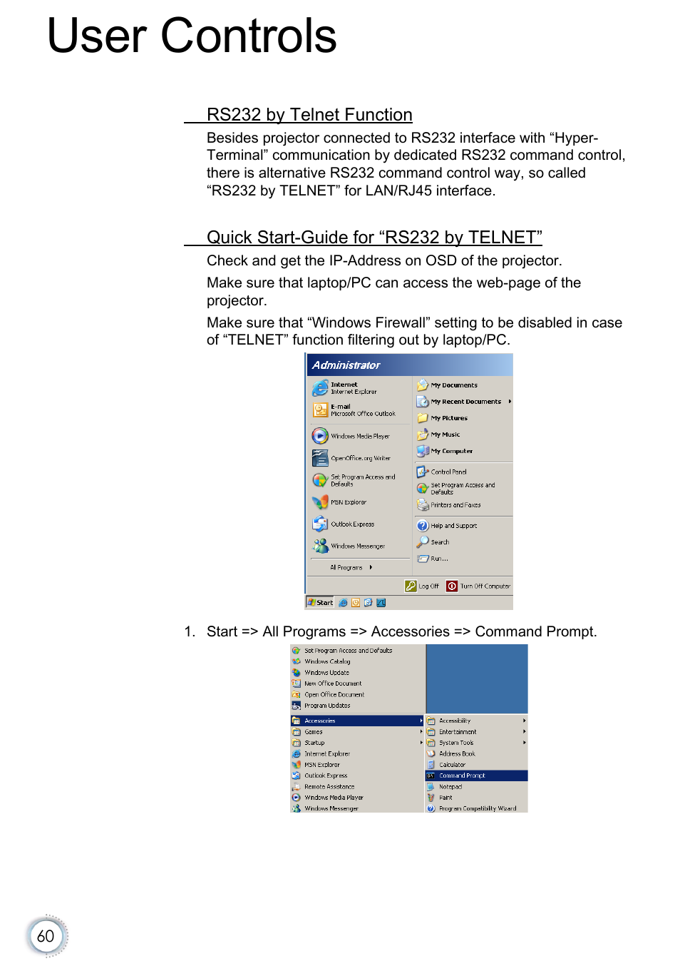 User controls | Optoma EH415e User Manual | Page 61 / 89