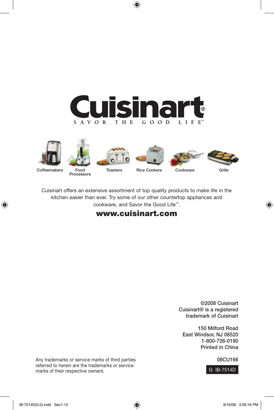 Cuisinart WCH-950 User Manual | Page 12 / 13