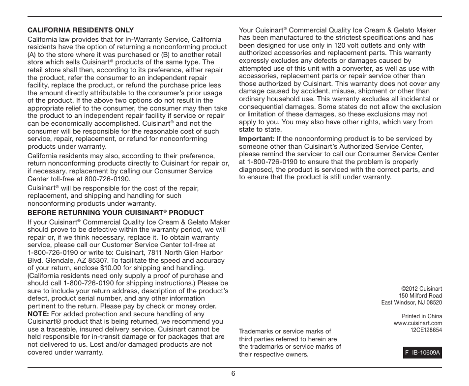 Cuisinart ICE-100 User Manual | Page 6 / 24