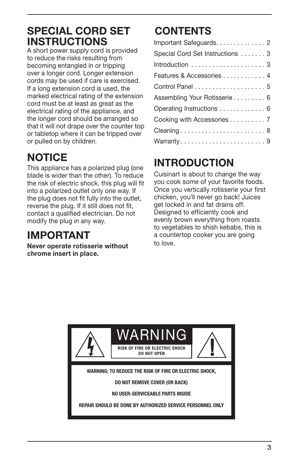 Cuisinart CVR-1000 User Manual | Page 3 / 9