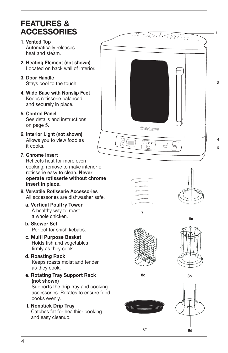 Features & accessories | Cuisinart CVR-1000 User Manual | Page 4 / 9