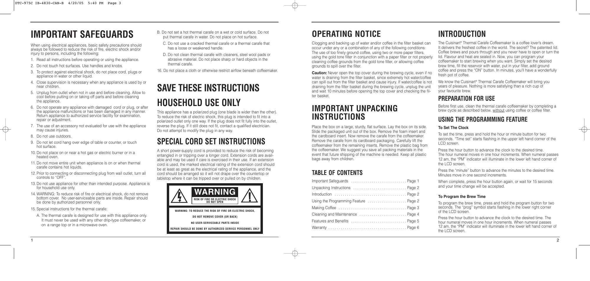Cuisinart DTC-975 Series User Manual | Page 2 / 4