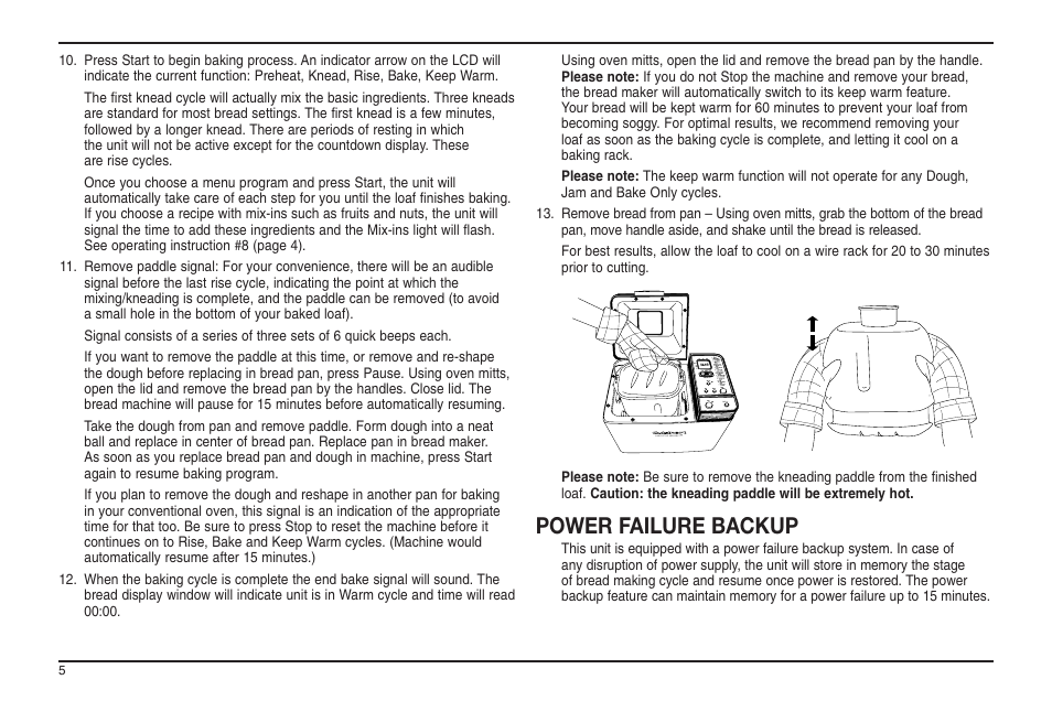 Power failure backup | Cuisinart ELC0303IB-1/7A7 User Manual | Page 103 / 119