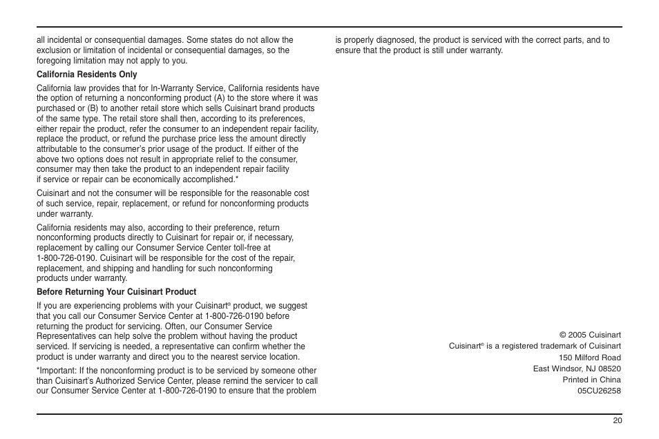 Cuisinart ELC0303IB-1/7A7 User Manual | Page 118 / 119