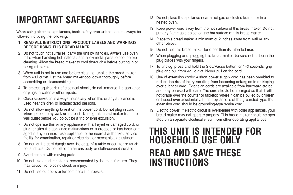 Important safeguards | Cuisinart ELC0303IB-1/7A7 User Manual | Page 99 / 119