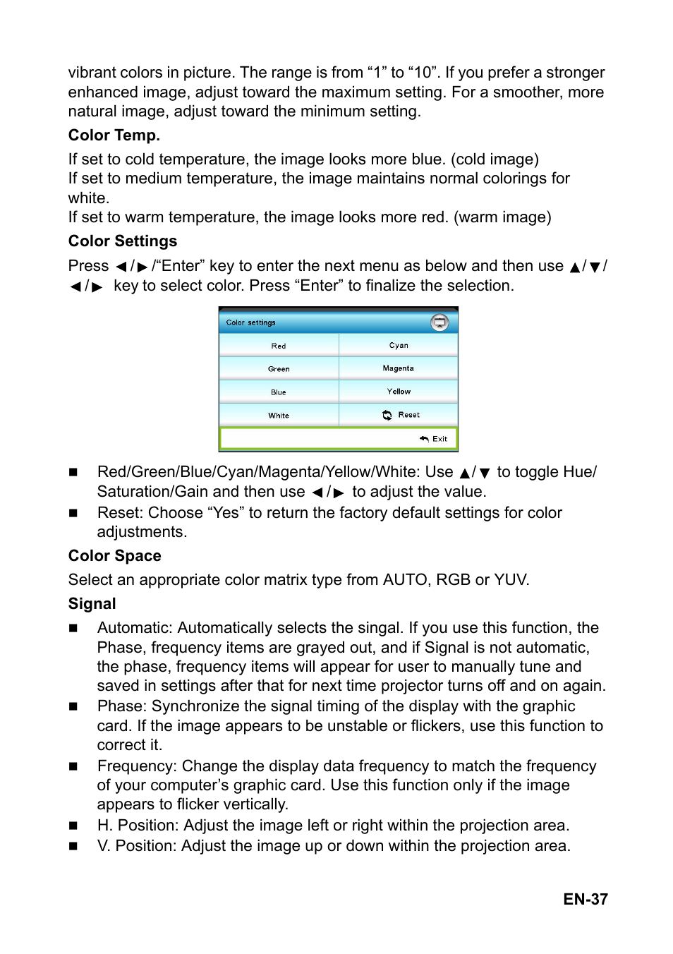 Optoma S310 User Manual | Page 37 / 70