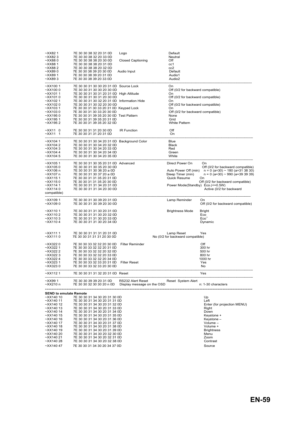 En-59 | Optoma S313 User Manual | Page 59 / 67