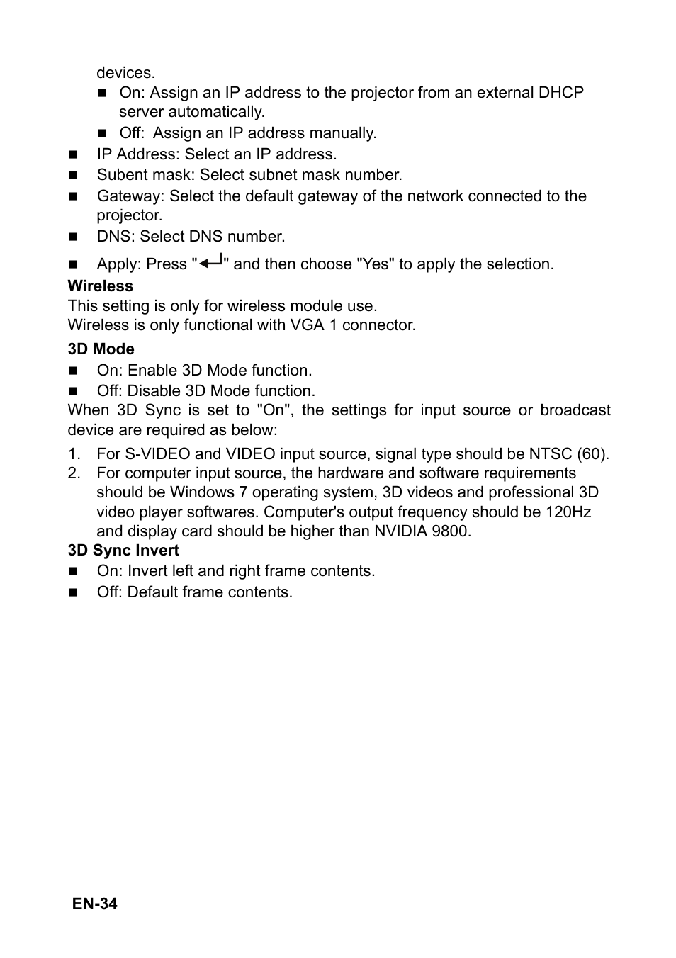 Optoma FX5200 User Manual | Page 34 / 59