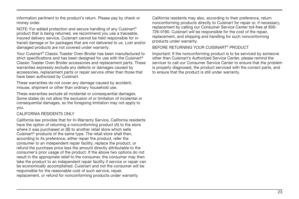 Cuisinart TOB-50BC User Manual | Page 23 / 25