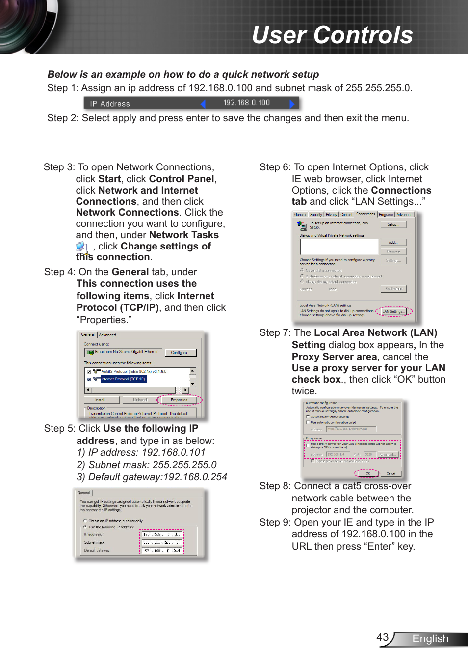 User controls | Optoma EX400 User Manual | Page 43 / 83