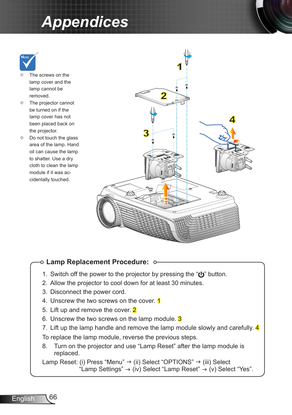 Appendices | Optoma W401 User Manual | Page 66 / 79