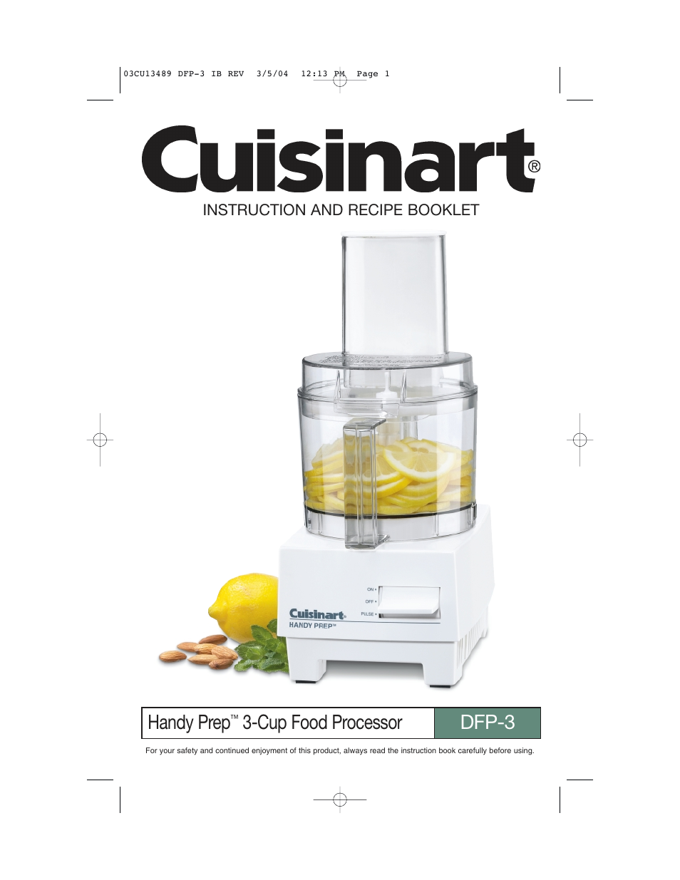 Cuisinart HANDY PREP DFP-3 User Manual | 32 pages