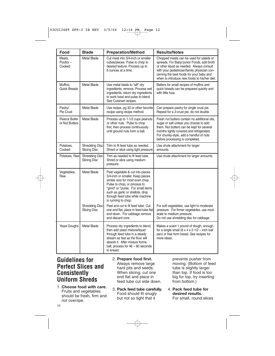 Cuisinart HANDY PREP DFP-3 User Manual | Page 12 / 32