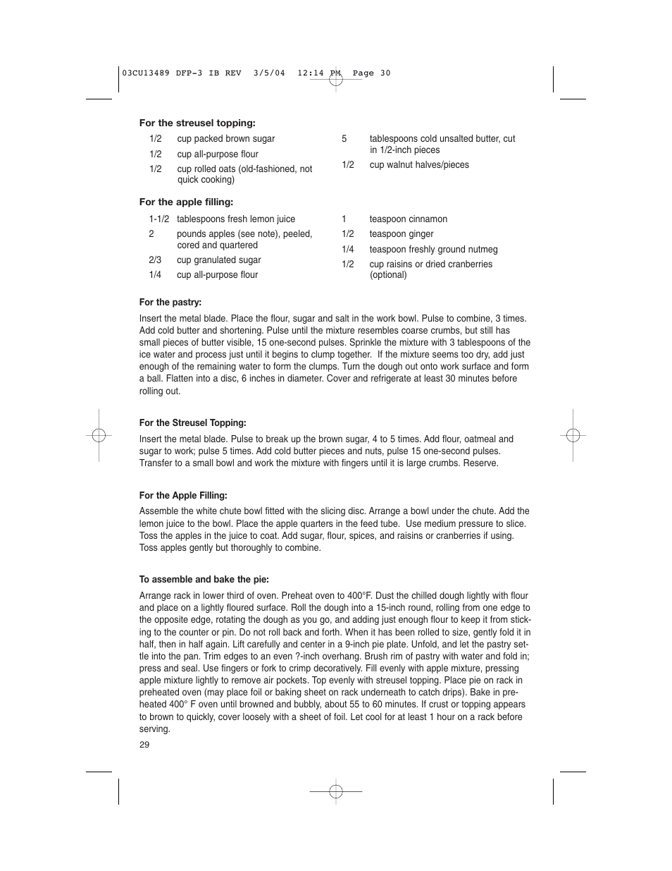 Cuisinart HANDY PREP DFP-3 User Manual | Page 30 / 32