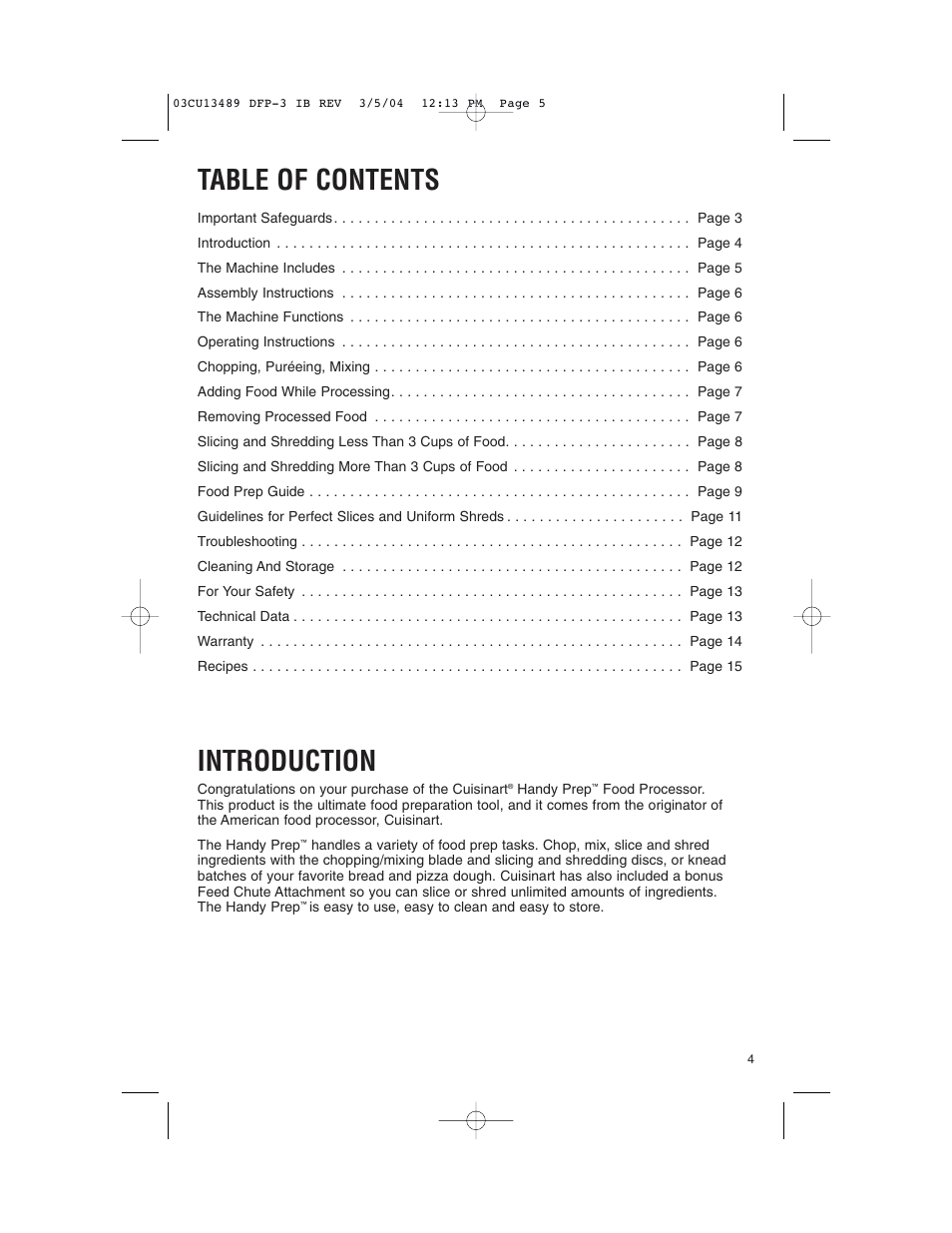 Cuisinart HANDY PREP DFP-3 User Manual | Page 5 / 32