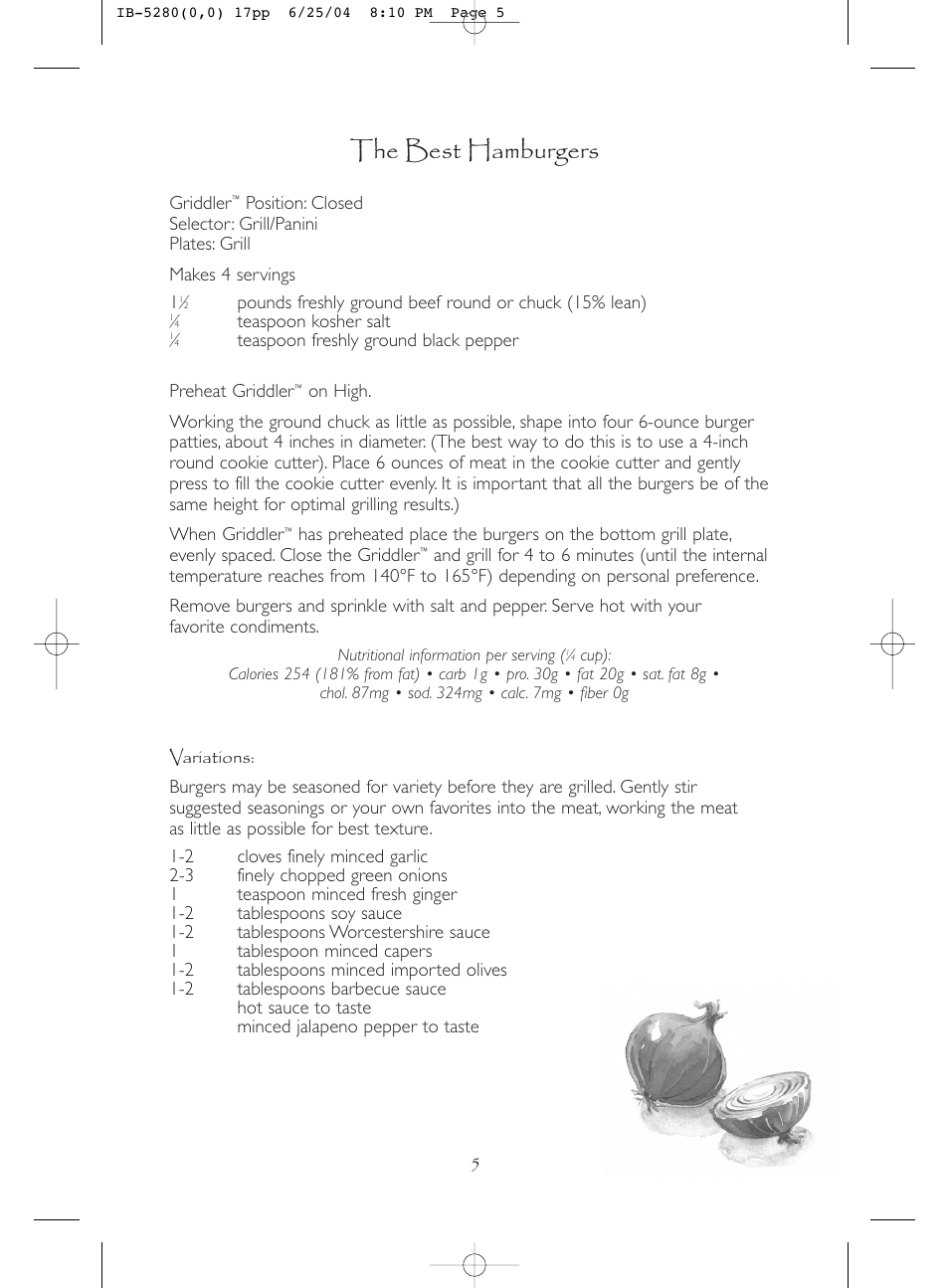 The best hamburgers, Variations | Cuisinart IB-5280A User Manual | Page 5 / 18