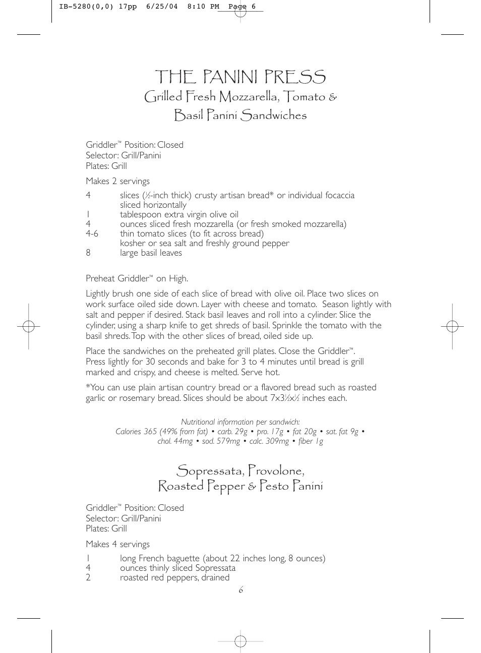 The panini press | Cuisinart IB-5280A User Manual | Page 6 / 18