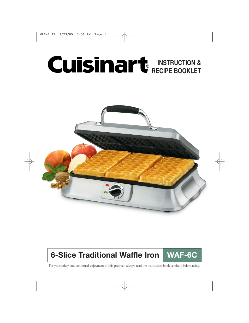 Cuisinart WAF-6C User Manual | 12 pages