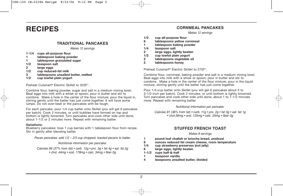 Recipes | Cuisinart IB-5239A User Manual | Page 2 / 25