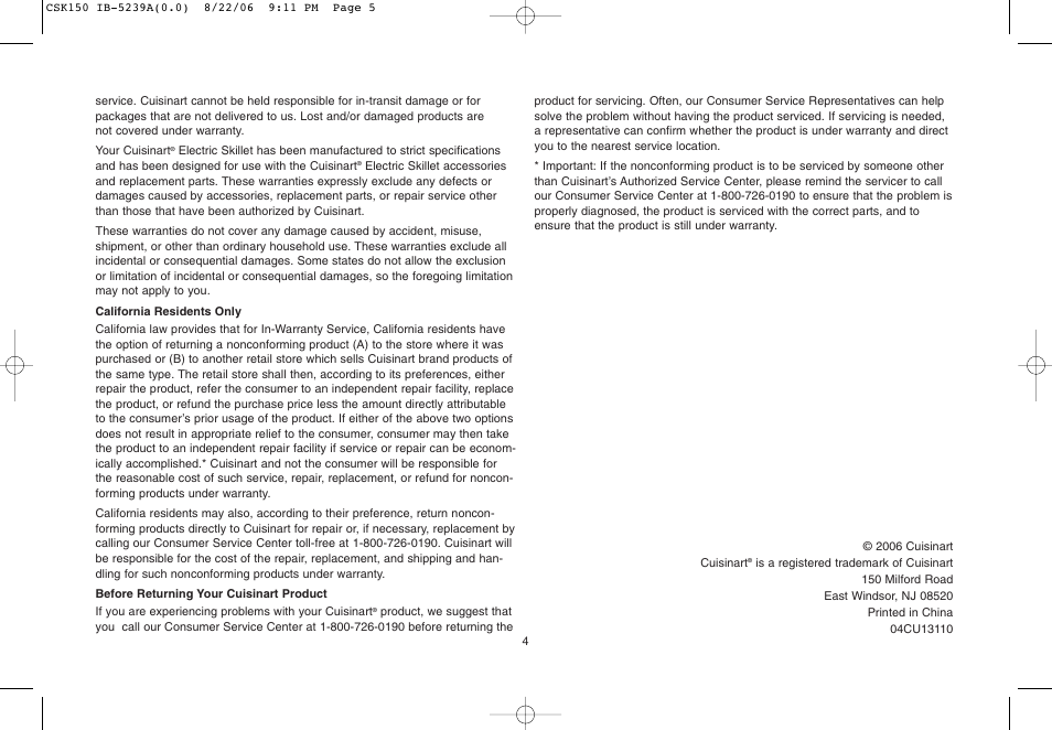 Cuisinart IB-5239A User Manual | Page 24 / 25